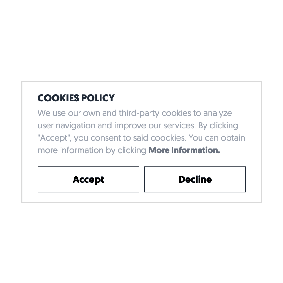 A white cookie notice with 'Accept' and 'Decline' options